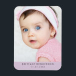 Modern Baby Photo | Pastel Purple Magnet<br><div class="desc">Modern baby,  kid photo. You can also add your family photo.</div>
