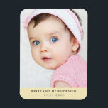 Modern Baby Photo | Pastel Yellow Magnet<br><div class="desc">Modern baby,  kid photo. You can also add your family photo.</div>