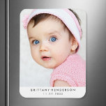 Modern Baby Photo | White Magnet<br><div class="desc">Modern baby,  kid photo. You can also add your family photo.</div>