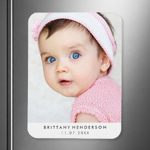 Modern Baby Photo   White Magnet