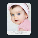 Modern Baby Photo | White Magnet<br><div class="desc">Modern baby,  kid photo. You can also add your family photo.</div>