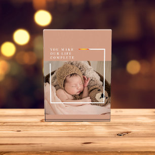 Modern Baby Photo   You Make My Life Complete Gift Block