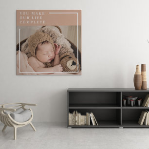 Modern Baby Photo You Make My Life Complete Gift Canvas Print