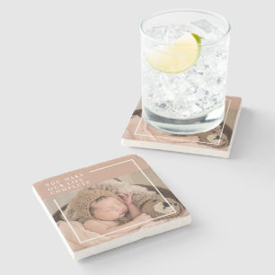 Modern Baby Photo   You Make My Life Complete Gift Stone Coaster