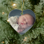 Modern Baby Photos First Christmas Ceramic Ornament<br><div class="desc">Personalise with your favourite baby photos,  name and date to create a unique memory and gift for a first Christmas. A lovely keepsake to celebrate your new arrival!  Designed by Thisisnotme©</div>