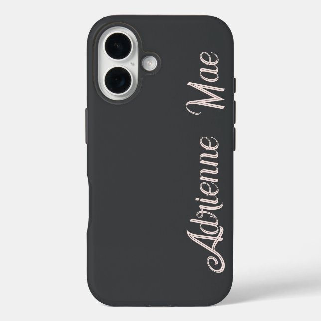 Modern Baby Pink Blush Script Monogram Name Case-Mate iPhone Case (Back)