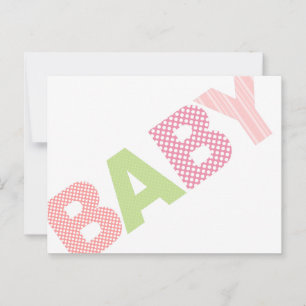 Modern Baby Shower Advice Card Bold in Pink