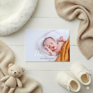 Modern, baby shower, baby boy, thank you card