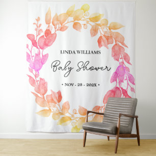 Modern Baby Shower Eucalyptus Photo Booth Backdrop Tapestry