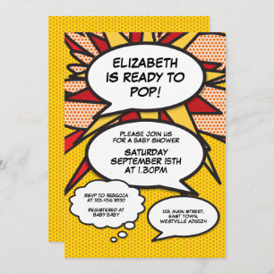 Modern Baby Shower Fun Speech Bubble  Invitation