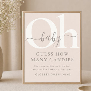 Modern Baby Shower Game Guess How Many Candies Poster
