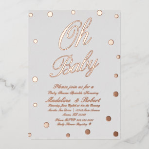 Modern Baby Shower Gold Dots Pressed