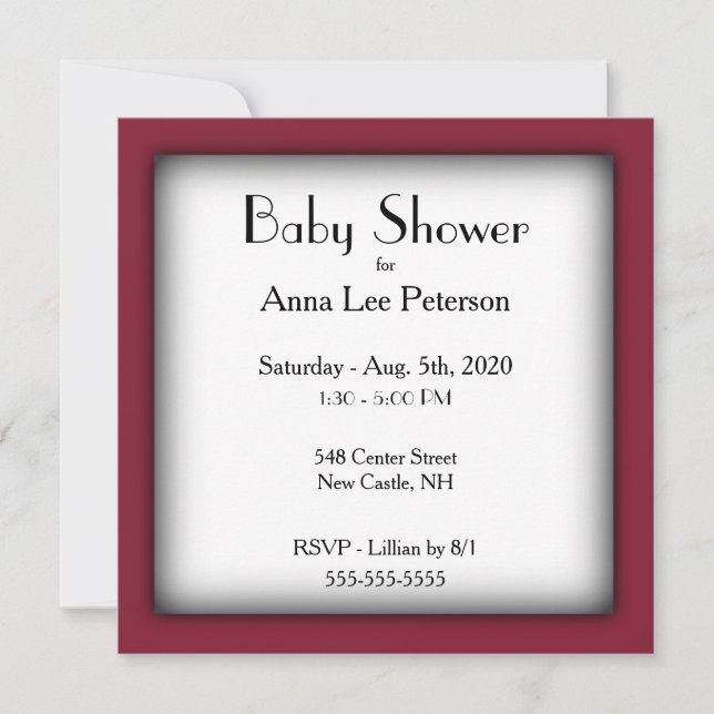Modern Baby Shower Invitation (Front)