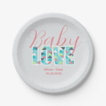 Modern Baby Shower Paper Plate