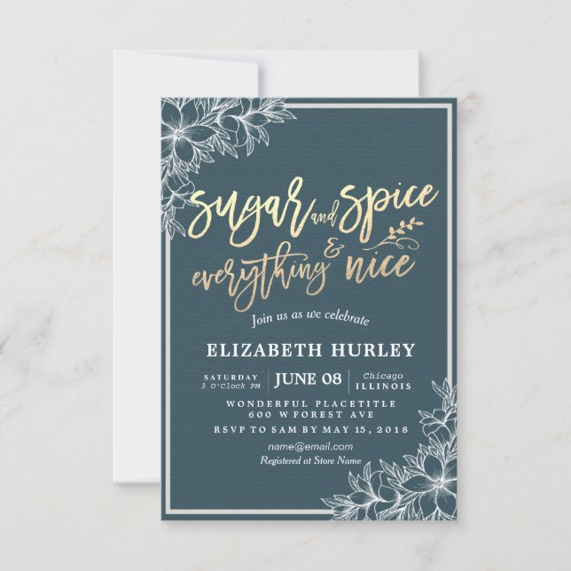 Modern Baby Shower Sugar & Spice & Everything Nice Invitation (Front)