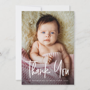 Modern Baby Shower thank you Custom Photo Card