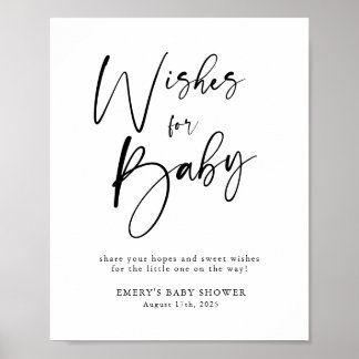 Modern Baby Shower Wishes for Baby Sign