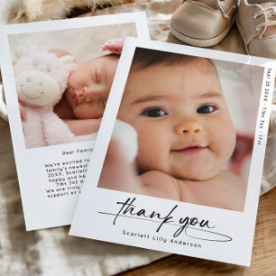 Modern Baby Thank You Simple Photo  Card