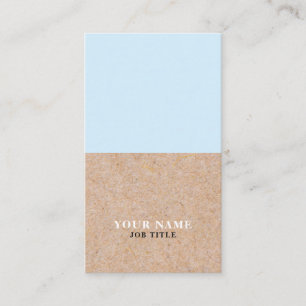 Modern BabyBlue PRINT Kraft Vertical Business Card