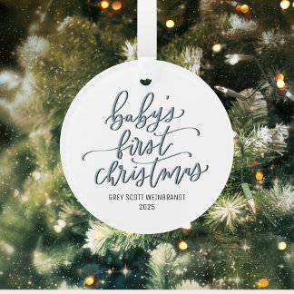 Modern Baby's First Christmas Custom Ornament