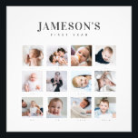 Modern Baby's First Year Keepsake Calendar Photo Print<br><div class="desc">Remember your baby's first year with this modern minimalist photo collage. Simple 12 photo grid layout for every month of your newborn's start in life. Make's a beautiful gift for new parents, grandparents or other family members to hold on to these special first moments. This is the charcoal grey and...</div>