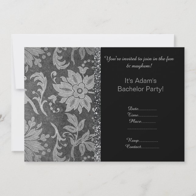 MODERN BACHELOR PARTY INVITATIONS BY I DO DESIGNS (Front)