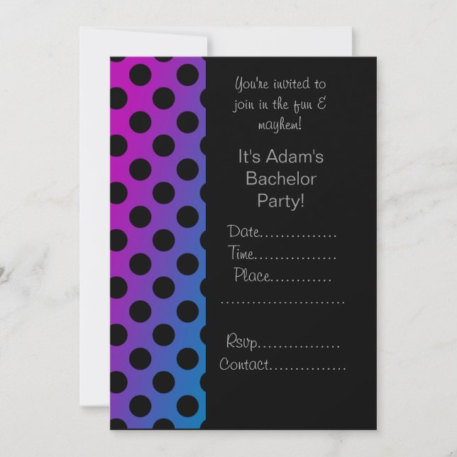 MODERN BACHELOR PARTY INVITATIONS spot (Front)