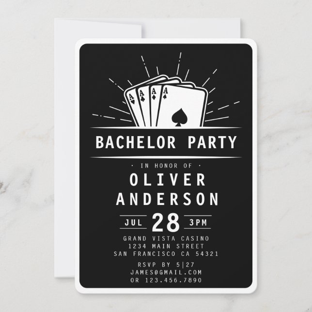 Modern Bachelor Party Poker Playing Card Casino (Front)