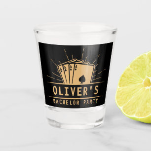 Modern Bachelor Party Poker Playing Card Casino Shot Glass