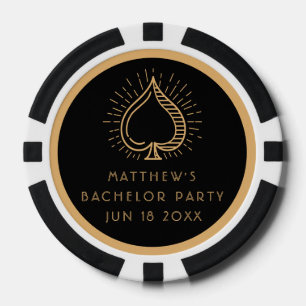 Modern Bachelor Party Weekend Ace Poker Card  Chips