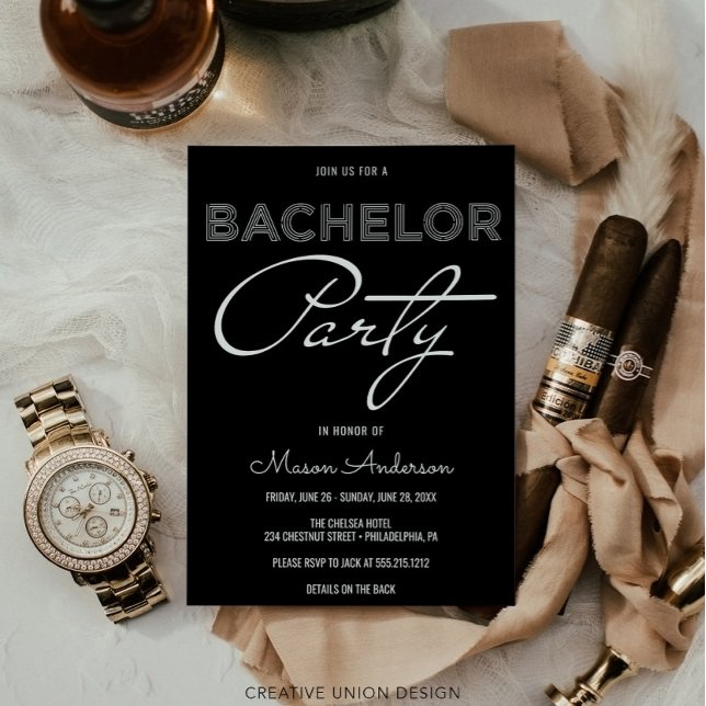 Modern Bachelor Party Weekend Itinerary Invitation (Creator Uploaded)
