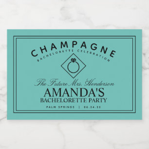 Modern Bachelorette Party Mini Sparkling Wine Labe Label