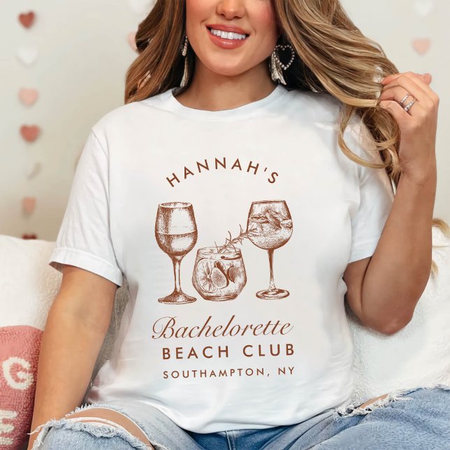Modern Bachelorette Retro Minimalist Bridesmaid T-Shirt (Creator Uploaded)