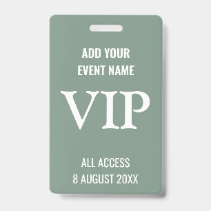 Modern Backstage Pass Event Music Festival VIP ID Badge