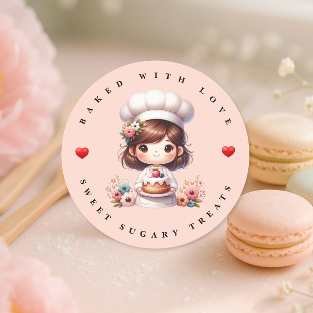 Modern Baked With Love Bakery Sticker (Creator Uploaded)