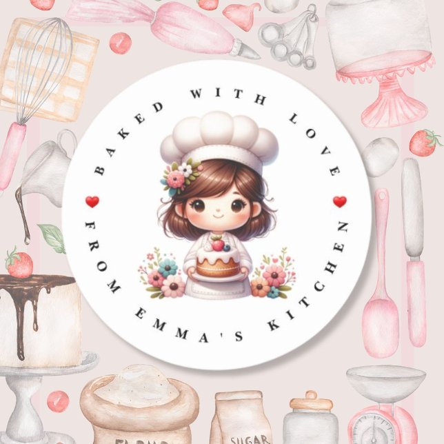 Modern Baked With Love Bakery Sticker (Creator Uploaded)