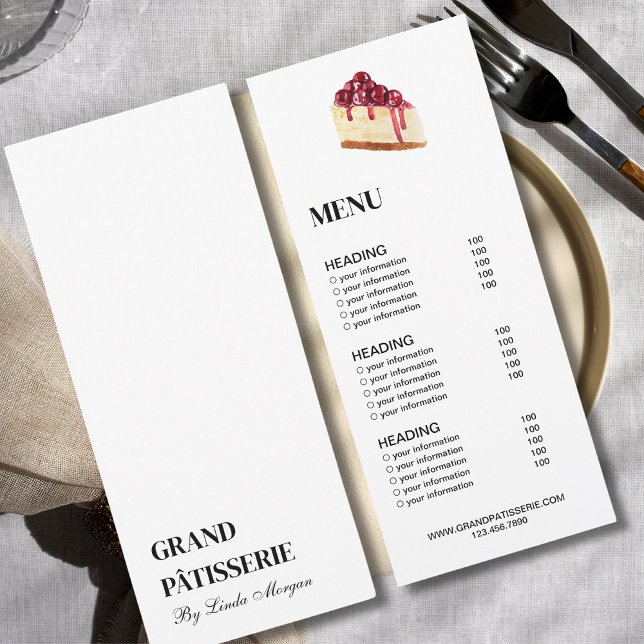 Modern Bakery Cafe Menu & Price List Card (Creator Uploaded)