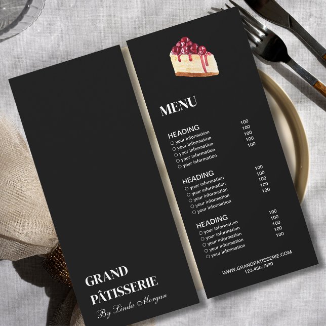 Modern Bakery Cafe Menu & Price List Card (Creator Uploaded)