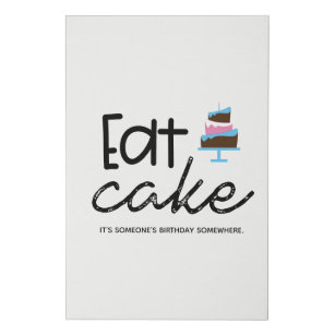 Modern  Bakery Cake Illustration Eat Cake Faux Canvas Print