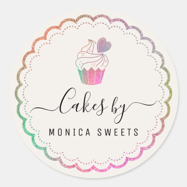 Modern bakery cakery business classic round sticker (Front)