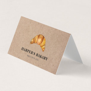Modern Bakery Croissant Professional Logo Business Card