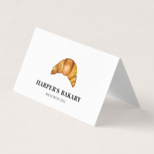 Modern Bakery Croissant Professional Logo Business Card