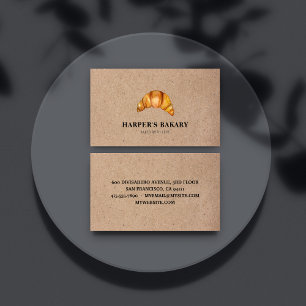 Modern Bakery Croissant Professional Logo Business Card