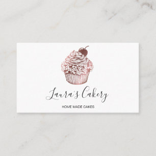 Modern Bakery Cupcake Chef Catering Sweets Pastry Business Card