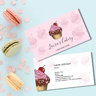 Modern Bakery Cupcake Chef Catering Sweets Pastry Business Card