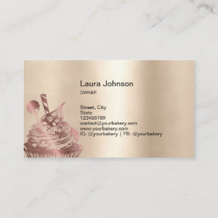 Modern Bakery Cupcake Chef Catering Sweets Pastry  Business Card