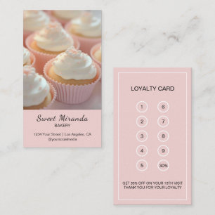 Modern Bakery Custom Photo Pink Loyalty Card