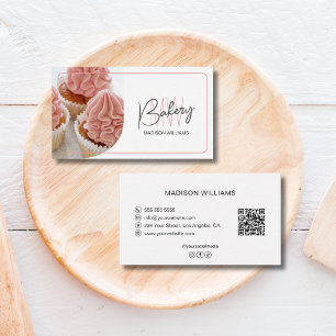 Modern Bakery QR Code Business Card