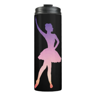Modern ballerina girl dancing ombre colour thermal tumbler