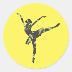 Modern ballet dancer modern dance classic round sticker